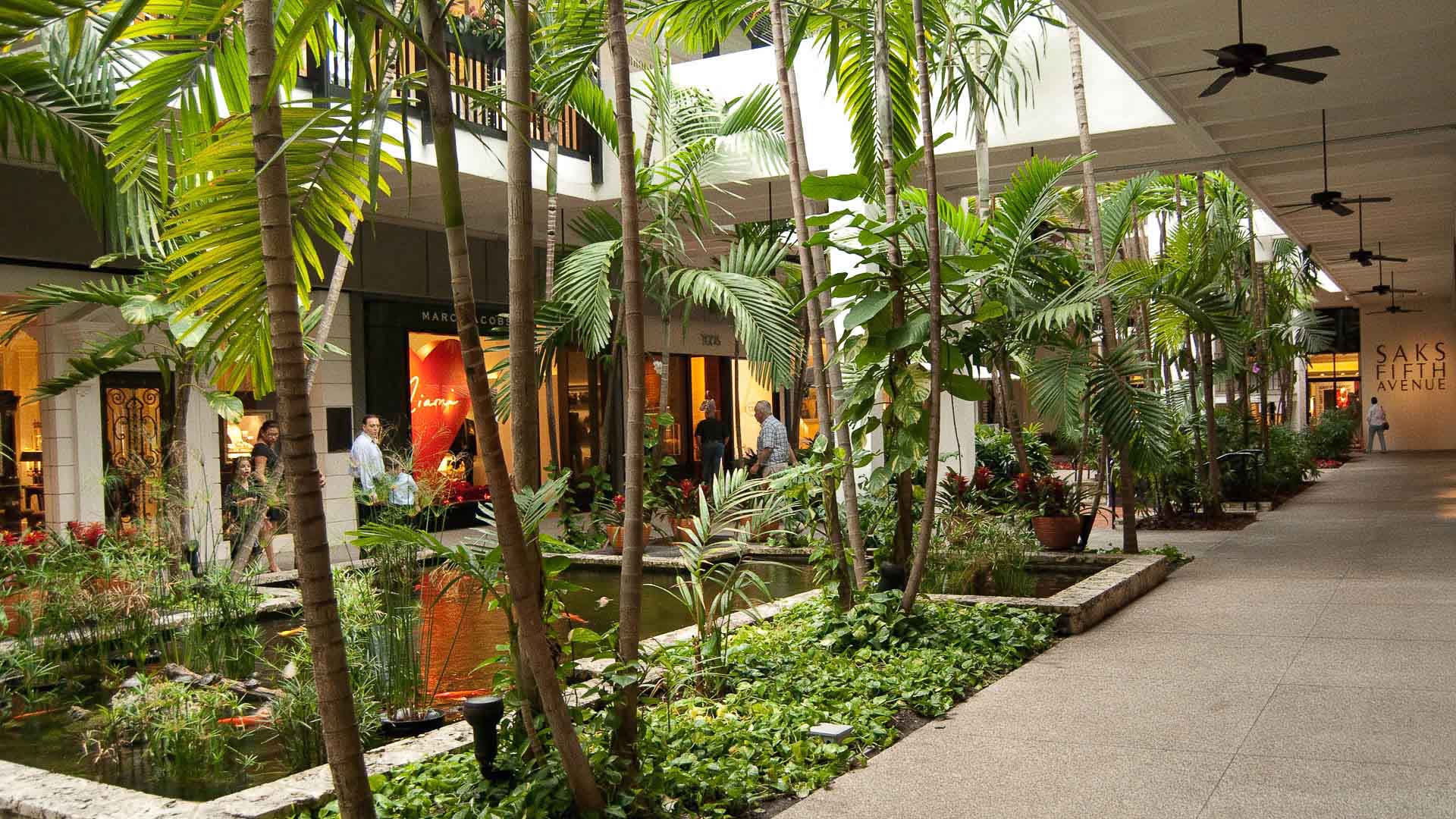 Bal Harbour, interior luxury retail, tropical fish pond