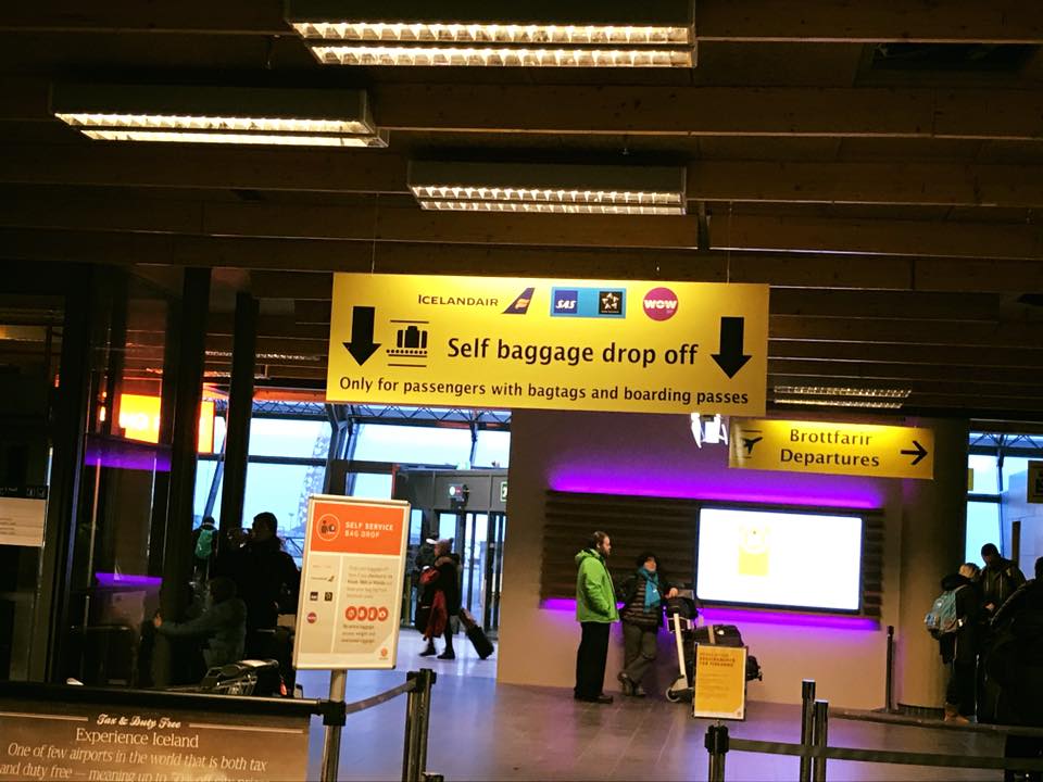 Reykjavik iceland Airport Bag Drop